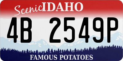 ID license plate 4B2549P