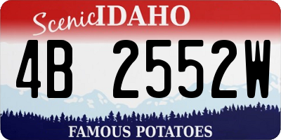 ID license plate 4B2552W