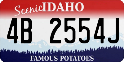 ID license plate 4B2554J