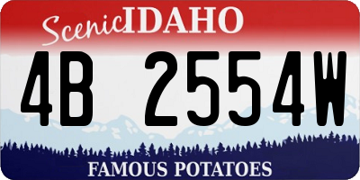 ID license plate 4B2554W