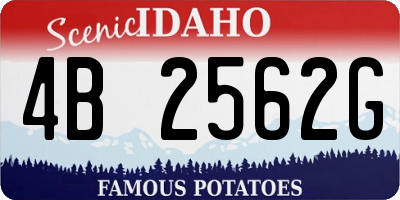 ID license plate 4B2562G