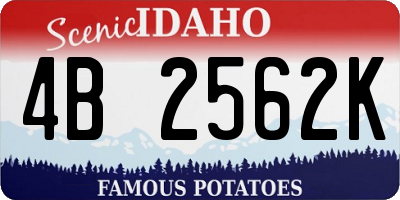 ID license plate 4B2562K