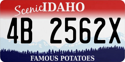 ID license plate 4B2562X