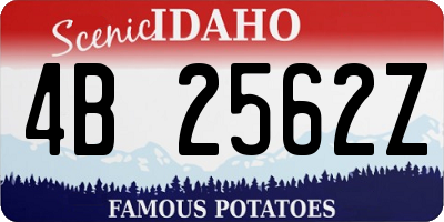 ID license plate 4B2562Z
