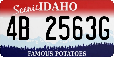 ID license plate 4B2563G
