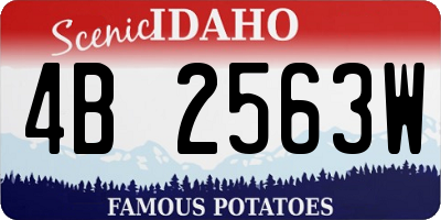 ID license plate 4B2563W
