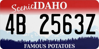 ID license plate 4B2563Z