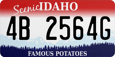 ID license plate 4B2564G
