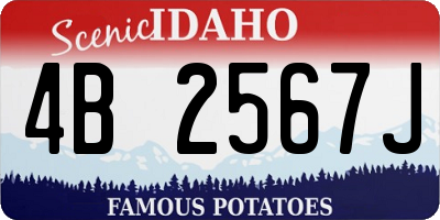 ID license plate 4B2567J