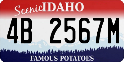 ID license plate 4B2567M
