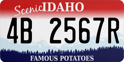 ID license plate 4B2567R