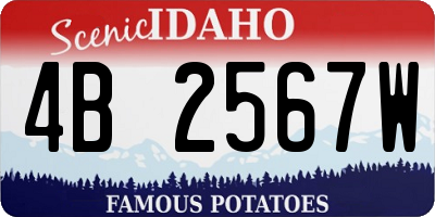 ID license plate 4B2567W