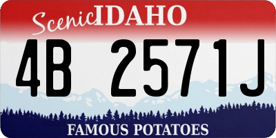 ID license plate 4B2571J