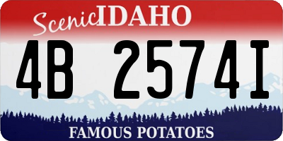 ID license plate 4B2574I