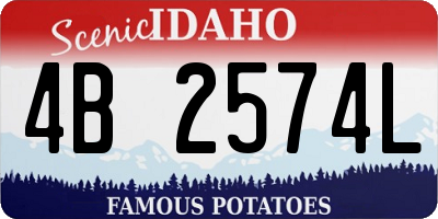 ID license plate 4B2574L