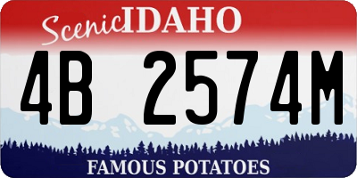 ID license plate 4B2574M