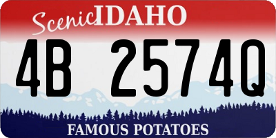 ID license plate 4B2574Q