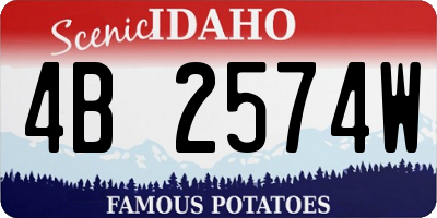 ID license plate 4B2574W
