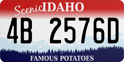ID license plate 4B2576D
