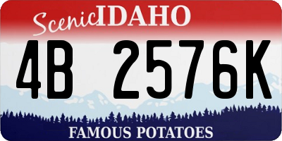 ID license plate 4B2576K