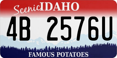 ID license plate 4B2576U