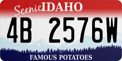 ID license plate 4B2576W