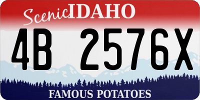 ID license plate 4B2576X