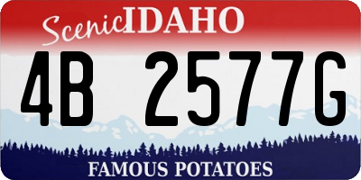 ID license plate 4B2577G