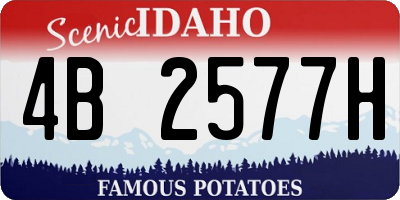ID license plate 4B2577H
