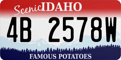 ID license plate 4B2578W