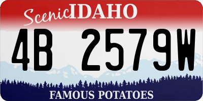 ID license plate 4B2579W