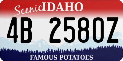 ID license plate 4B2580Z