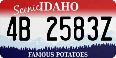 ID license plate 4B2583Z