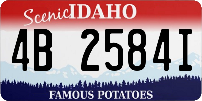 ID license plate 4B2584I