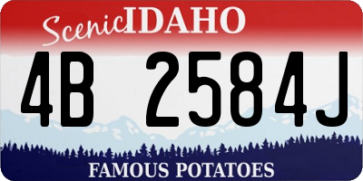 ID license plate 4B2584J