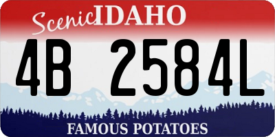 ID license plate 4B2584L