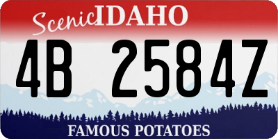 ID license plate 4B2584Z