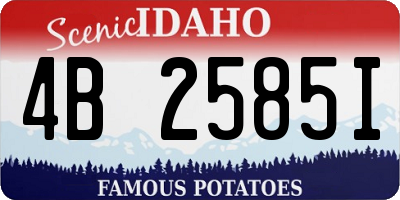 ID license plate 4B2585I