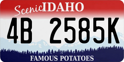 ID license plate 4B2585K