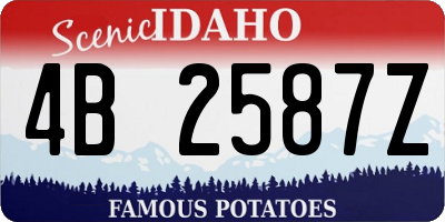 ID license plate 4B2587Z
