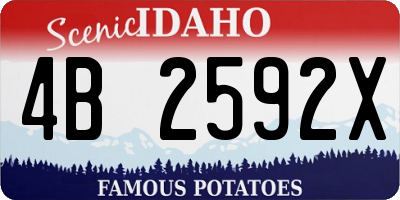 ID license plate 4B2592X