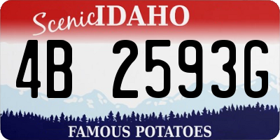 ID license plate 4B2593G