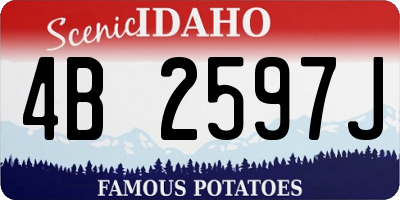 ID license plate 4B2597J