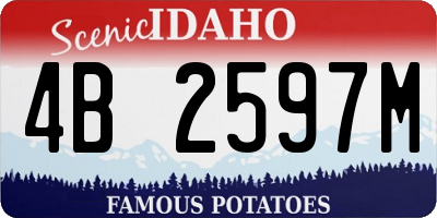 ID license plate 4B2597M