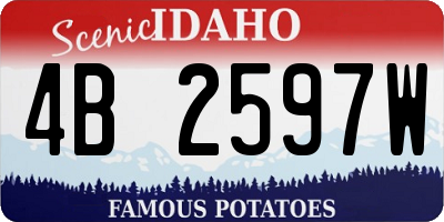 ID license plate 4B2597W