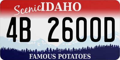 ID license plate 4B2600D