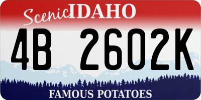 ID license plate 4B2602K