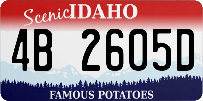 ID license plate 4B2605D