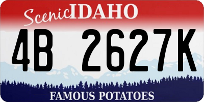 ID license plate 4B2627K