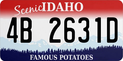 ID license plate 4B2631D
